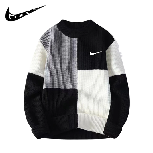 NK - Pull Homme Tendance Ample en Tricot Colorblock